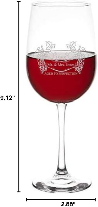 Personalized Stemless Wine Glass - Tall Wine Glass | Wedding Anniversary Gift Idea, Presents for Mom, Dad, Husband, Wife (Tall Wine Glass)