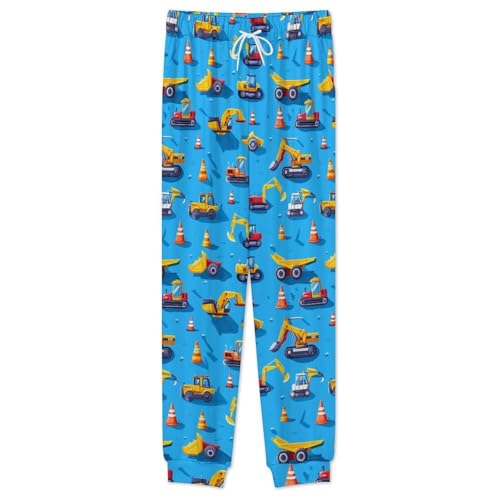 Construction Excavator Men’s Pajama Set Long Sleeve Top And Pants Loungewear Sleepwear Pjs Nightwear2