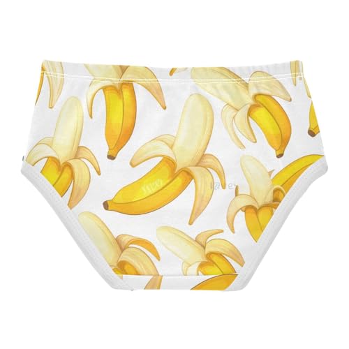 Toddler Underwear Floral 2t Cotton Little Girl Panties Animal Briefs Girls Undies Bright Yellow Banana White2