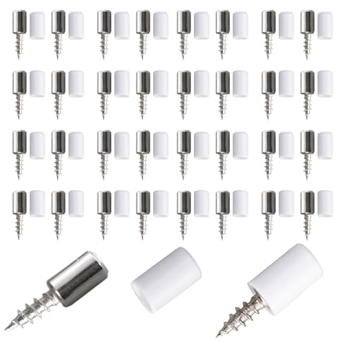 NAHUAA 90 Piezas Soporte Baldas Armario Plata 7 mm Soporte para Baldas de Madera-Estante Cristal con 90 Fundas Antideslizantes, de Acero Enrollado en Frío