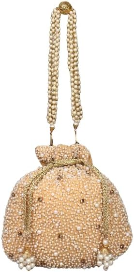 LIKAABridal Beads Diamond Studded Potli