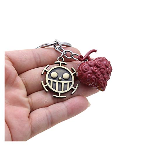 Djujiabh Schlüsselanhänger One Piece Keychain Teufelsfrucht Figur japanischer Strohhut Schädel Luffy Anhänger Schlüsselanhänger aus Metall Seleton Tasche Tränke Geschenk (Color : Keychain1 Box)