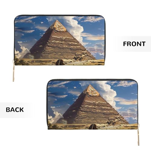 Pyramids of Egypt Printed Long Wallet for Women Men Cute Coin Purse with Card Holder3