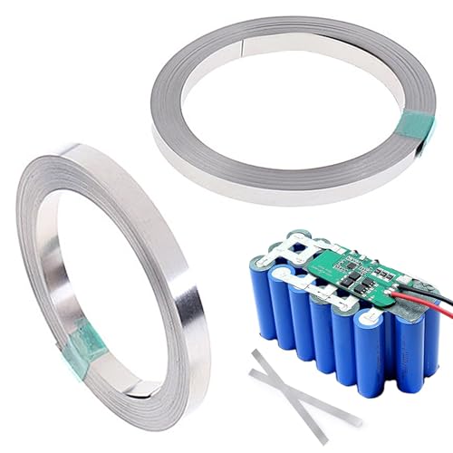 XPOOP Lot de 2 rouleaux nickel 0,15 x 8 mm 20 m pour soudure Li-Po, NiMh, NiCd et soudage par points (argenté)