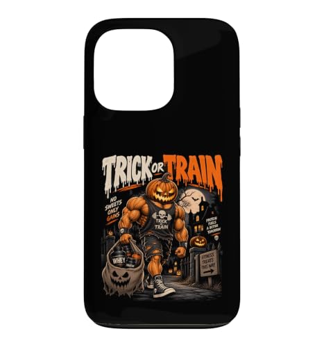 Trick or Train Pumpkin Bodybuilder Halloween Workout �X�}�z�P�[�X iPhone 13 Pro �p