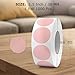 1000 PCS Color Coding Round Stickers 1.5 Inch Vinyl Pink Dot Sticker Removable Writable Circle Labels for Inventory Garage Sale Price Tags