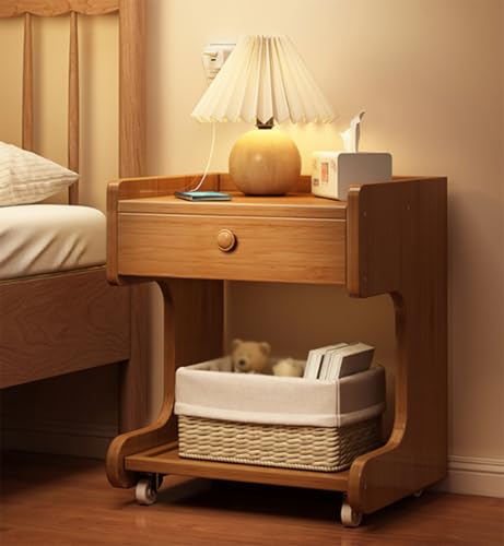 Table de chevet avec tiroirs amovible et compacte pour optimiser le rangement du lit