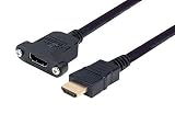 L-COM PMHDMF-1 Audio/Video Cable Assembly, HDMI Receptacle, HDMI Plug, 3.3 ft, 1 m, Black