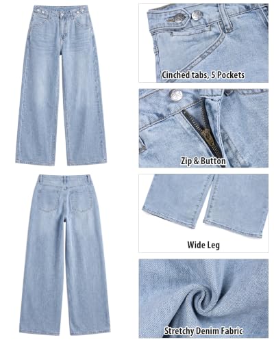 Utyful Baggy Jeans for Women High Rise Wide Leg Cinched Waist Denim Pants - image 6