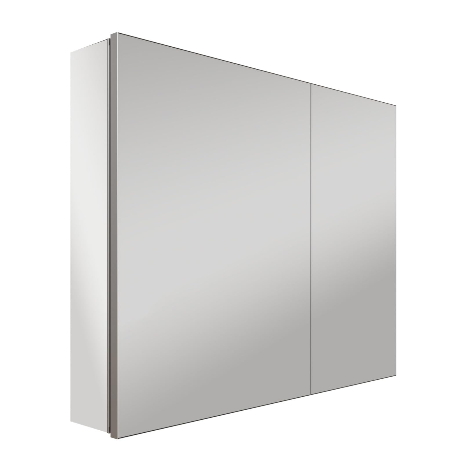 akucvor 30" W×24" H Medicine Cabinet, Aluminum Bathroom Mirror Cabinet with Adjustable Shelves, Recessed or Surface mounting, 2 Doors