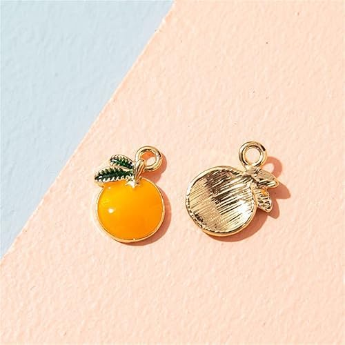 10 Pcs Cartoon Orange Fruit Charms for Jewelry Making, DIY Plated Enamel Cute Orange Pendant for Earring Necklace Bracelet Keychain Craft Supplies Findings Making Accessories, 8x13mm - Image 3