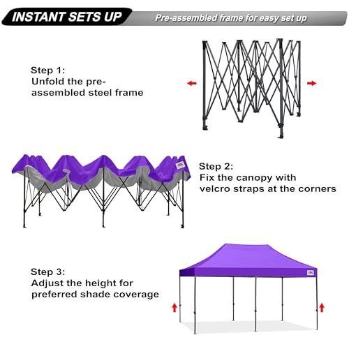 Image of ABCCANOPY Patio Pop Up Canopy Tent 10x20 Commercial-Series(Purple)