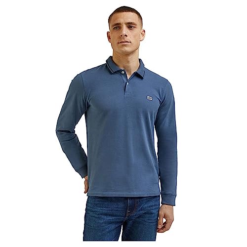 Lee Herren Pique Polo Shirt, Blau, XL EU