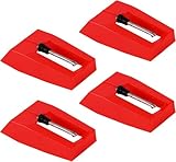 4-Pack Record Player Needles – Turntable Stylus Replacements with Ruby Tip – Compatible with Crosley, Ion, Jensen, Bush, Teac – Vinyl LP Phonograph Players