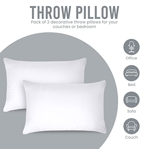 Utopia Bedding Throw Pillows Insert (Pack Of 2, White) - 20 X 26 Inches Bed And Couch Pillows - Indoor Decorative Pillows #TOP5