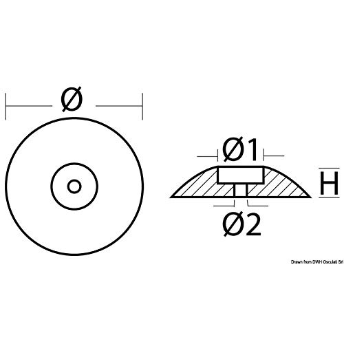 OSCULATI Anodo a Rosa da imbullonare Ø mm 125 g 1080