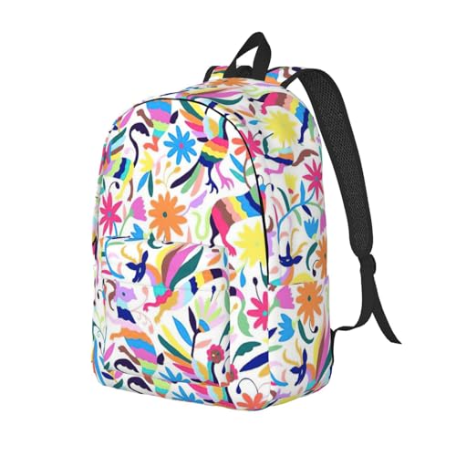 BREAUX Mexican Otomi Animals Canvas Casual Lightweight Duffel Bag, Fashion Duffel Bag, Unisex Travel Backpack2