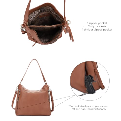 Image of JESSIE & JAMES | Dakota Top Handle Concealed Carry Hobo Purse with Adustable Shoulder Strap