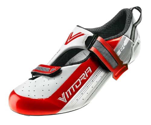 Vittoria TRI PRO Triathlon Cycling Shoes (White/Red/Gray, 42.5)