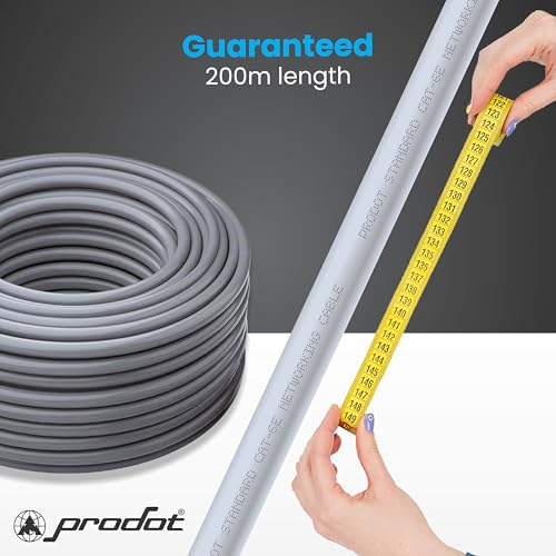 Image of ProDot Cat 6e 200m Ethernet Cable /LAN Cable /Network Cable I High Speed 250MHZ I Weatherproof /UV Resistant I RJ45 Lan Cable I -10 To 60 Weather I Solid Conductor I 4 Pair Without Connector