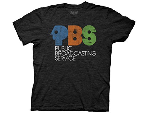 Ripple Junction PBS Vintage Logo Distressed Adult T-Shirt (Medium, Black)