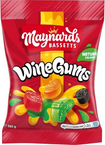 Maynards Bassetts Wine Gums Sweets Bag Fruity Flavours 165 g (Pack of 1)