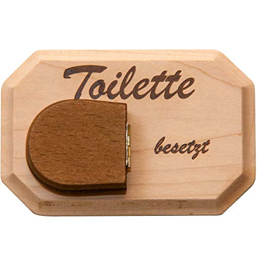 Spruchreif | WC Schild aus Holz | Toilettenschild mit WC-Deckel zum Umklappen | Türschild WC | Toilettenschild Damen und Herren | Türschild Gäste WC | lustige Geschenkidee