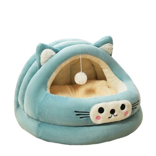 Miffia 大型です 猫 ハウス ベッド ペット用寝袋 ドーム型 キャットハウス 小型犬 猫用 猫のおもちゃです 犬猫兼用 暖かい ふわふわ 折りたたみ式寝マット マット クッション 保温防寒 猫犬小動物用 室内用厚み 冬 寒さ対策 可愛い おしゃれ ピ