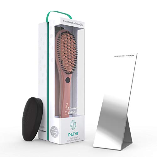 DAFNI Rose Gold Classic - Brosse lissante pour les femmes actives toujours pressées - Lisse les cheveux presque 10 fois plus rapidement qu'une brosse ordinaire