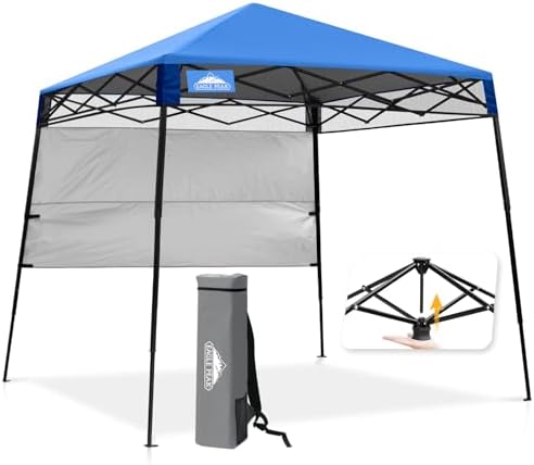 EAGLE PEAK 8x8 Pop Up Canopy Tent with Sidewall, Compact, Portabl...