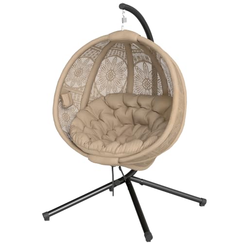 Outsunny Hanging Chair with Metal Stand and Cushion