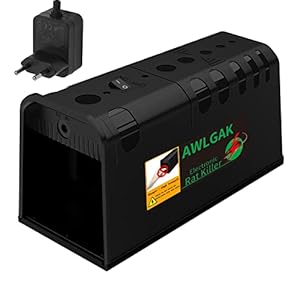 AWLGAK Elektronische Rattenval, Herbruikbaar Humane Elektronische Rattenvallen Veilig en Efficiënt Muizenval Voor Het…