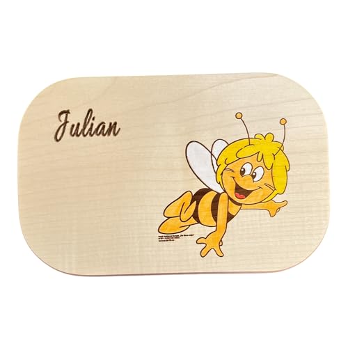 Biene Maja Frühstücksbrett aus Naturholz – Original Lizenzprodukt –...