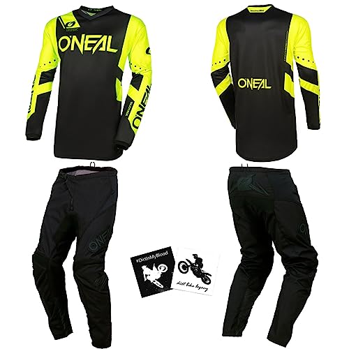 MX Outfit O'Neal Classic V.24 Racewear Neon Men (W34/Large) Protective Pants Jersey riding bundle motocross dirt bike combo set