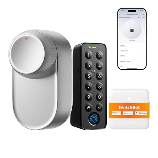 SwitchBot WLAN Smart Lock Ultra mit Touchscreen-Tastatur, Türriegelschlösser, Smartes Türschloss, Elektronisches Türschloss, Türöffner per App, Fingerprint, Code, Alexa, Google, unterstützt Matter