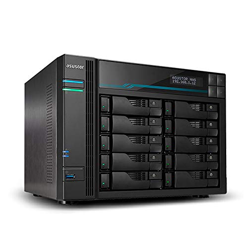 Image of Asustor AS7110T Lockerstor Pro 10bay Nas Intel Perp Xeon 4c Cpu 8gb Ddr4 2 M.2 Slots