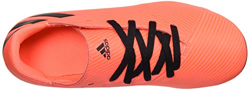 Adidas Boy's Nemeziz 19.4 Firm Ground Soccer Shoe, Coral/Black/Glory Red, 2 Little Kid #TOP4