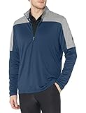 Tacto suave y elástico adidas Jersey ligero de poliéster reciclado con cremallera de cuarto - TM4428S21, Sudadera ligera de poliéster reciclado con cierre de cuarto., XL, Azul marino/flor y brillo