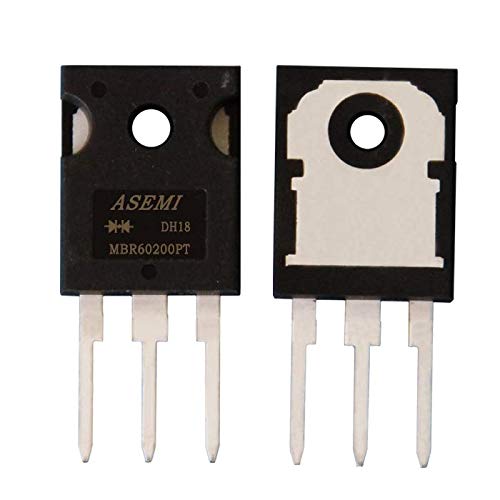 (Pack of 5pcs) MBR60200PT ASEMI Schottky Barrier Diode TO-247/3P Package 60A 200V with Heat Sink for Transformer Cover