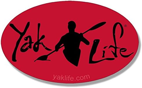 Red Oval Yak Life Sticker (Vinyl Decals Kayaker Paddle Your Kayaking Rapids for Cars, Trucks, Canoe, Laptops, and Kayak (3 x 5 inch) Licensed