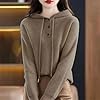 Women Fall Winter Retro Hooded Pullover Sweater Kn... #5