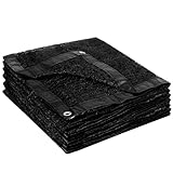 Garden expert 50 % tela de malla de 5 x 10 pies con ojales para cubierta de plantas, color negro