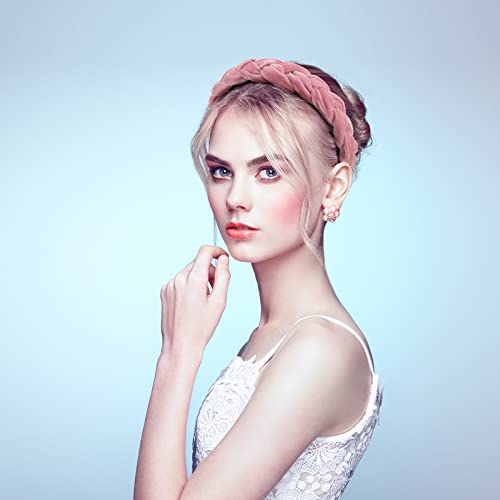 6 Pieces Velvet Headband For Women Girls Criss Cross Wide Braided Hairband Solid Color Soft Cute Hair Accessories For Travel Dating Washing Face, 6 Colors, 6.89 X 6.3 X 1.57 Inch #TOP4