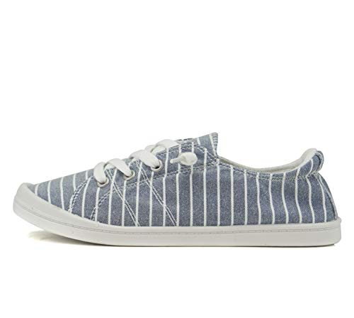 Image of Soda Flat Women Shoes Linen Canvas Slip On Sneakers Lace Up Style Loafers Zig-S