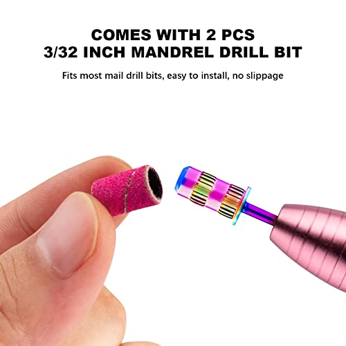 Difenni Sanding Bands for Nail Drill Sanding Bands Nail Drill Bits 210 Pcs Sanding Bands Coarse Fine #80#150#240 with 3/32\" Mandrel Bit Boxed for Electric Nail Drill Nail - Thumbnail 5