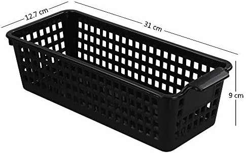 Cadineer Slim Plastic Storage Baskets, 6-pack Office Desktop Baskets