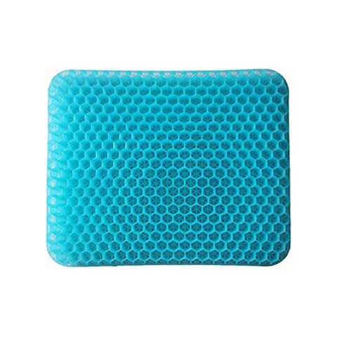 ZiXuan Gel Seat Cushion for Long Sitting Chair Pad Seat Pillow for Lumbar Support and Pressure Relief for Wheelchair Office Chair Car with Washable Black Cover (light blue) Cover