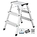 Produktbild flexilife Trittleiter - Tritt Leiter Aluminium - Trittleiter 3 Stufen klappbar - Klappleiter bis 150 kg belastbar - Haushaltsleiter, Aluleiter (2 x 3 Stufen)