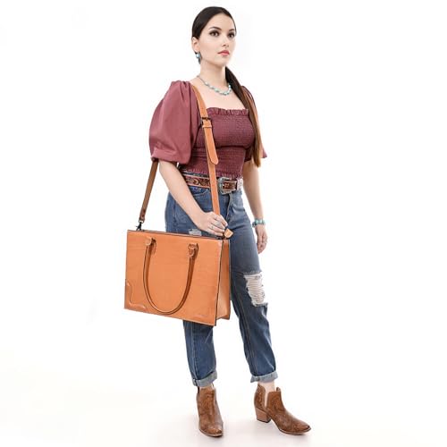 American Darling Adbg1394 Briefcase Genuine Leather Women Bag Western Handbag Purse | Canteen2
