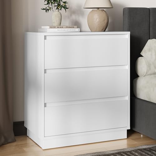 RoyalCraft White 3-Drawer Nightstand